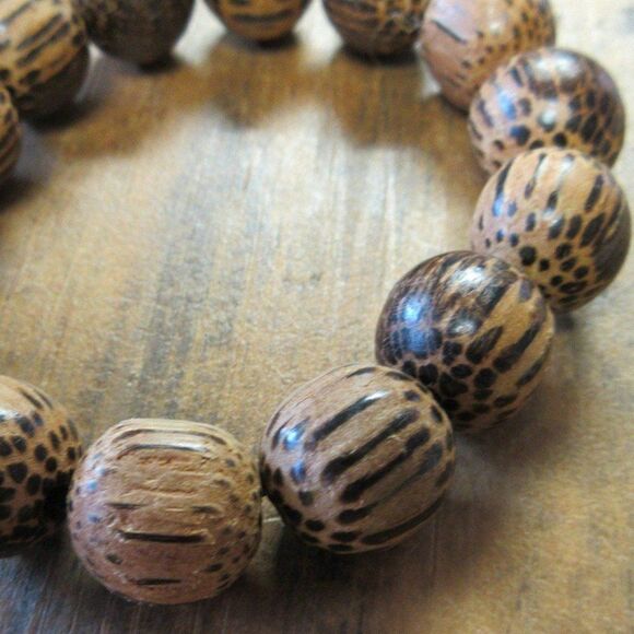 MERRISOTA JEWELRY Coconut Palm Tree Wood Stretch Bracelet Womens Size 7 Inch NEW - Picture 5 of 7